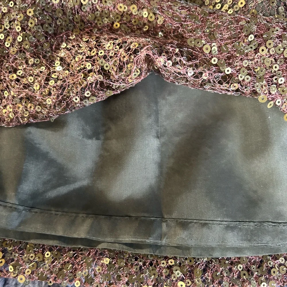 J.Crew sequin burnished gold miniskirt pockets 0